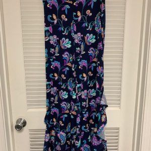 Palazzo Print Ruffle Pants